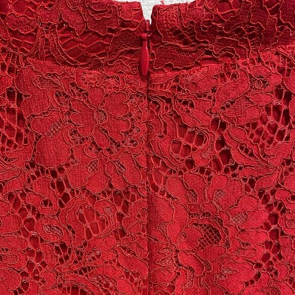 Ann Taylor LOFT Red Floral Lace Mock Neck Shift Dress | Size 6 NWT MSRP $98 - Picture 8 of 10